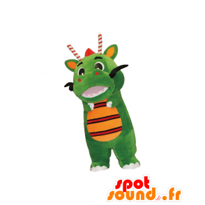 Tsurugon maskot, grøn og orange drage - Spotsound maskot kostume