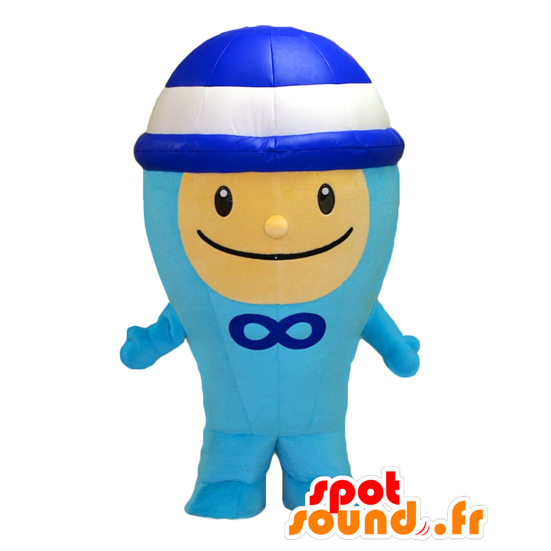 Seizo-kun Maskottchen, blau lächelnder Mann mit einem Hut - MASFR26964 - Yuru-Chara japanischen Maskottchen