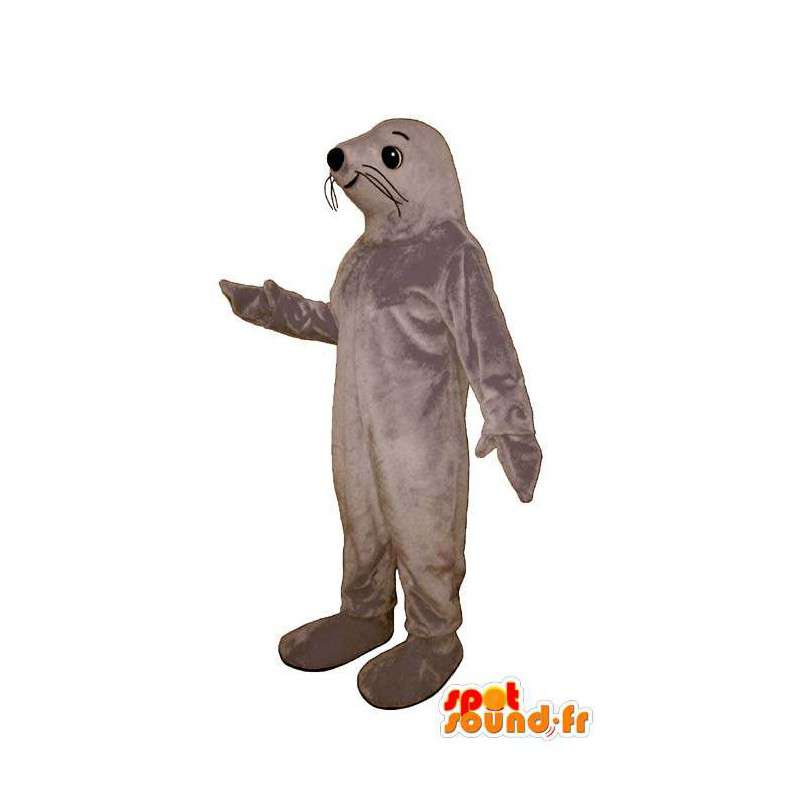 Gray lion mascot. Costume gray seal - MASFR006988 - Mascots seal