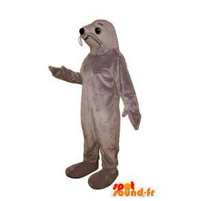 Gray lion mascot. Costume gray seal - MASFR006988 - Mascots seal