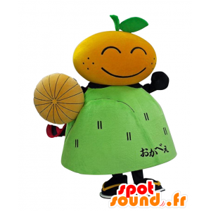 Mascot Okabe, mandarina en una colina verde - MASFR26970 - Yuru-Chara mascotas japonesas