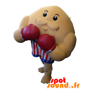 Mascot Amashoku, nousi mies, pukeutunut nyrkkeily - MASFR26974 - Mascottes Yuru-Chara Japonaises