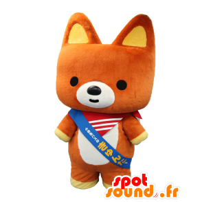 Kyunta mascot, little brown puppy with a yellow bandana - MASFR26977 - Yuru-Chara Japanese mascots