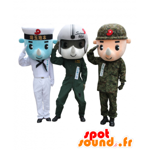 Maskoter 3 Saipon brødre, sjø, luft og jord - MASFR26978 - Yuru-Chara japanske Mascots