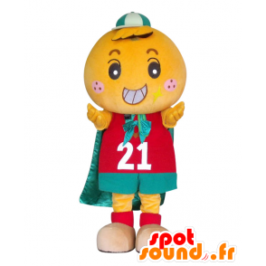 Mascot Mihama Chama, jättiläinen oranssi ja vihreä viitta - MASFR26979 - Mascottes Yuru-Chara Japonaises