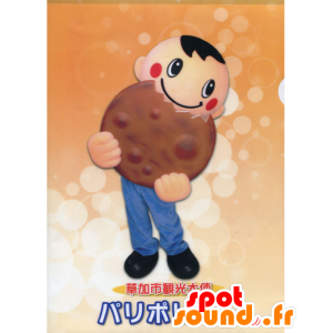 Mascotte Paripori kun, un ragazzo con torta Soka Senbei - MASFR26981 - Yuru-Chara mascotte giapponese