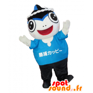 Kappy mascot, black shark, white and blue Katsuura - MASFR26982 - Yuru-Chara Japanese mascots