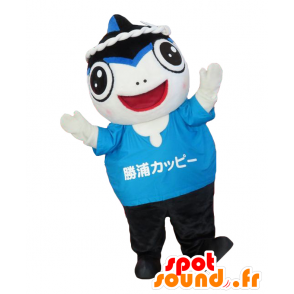 Kappy Maskottchen, black shark, weiß und blau Katsuura - MASFR26982 - Yuru-Chara japanischen Maskottchen