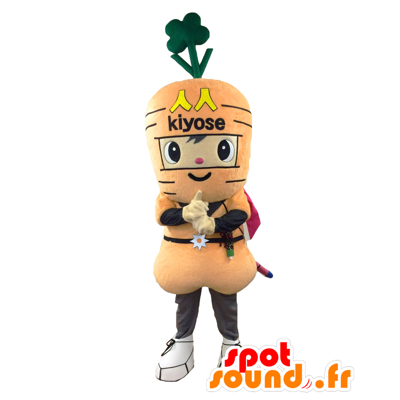 Mascotte Nin 'nin kun, carota arancione e verde gigante - MASFR26983 - Yuru-Chara mascotte giapponese