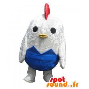 Mascotte de Nagitchi, de poule blanche dans une coquille bleue - MASFR26989 - Mascottes Yuru-Chara Japonaises