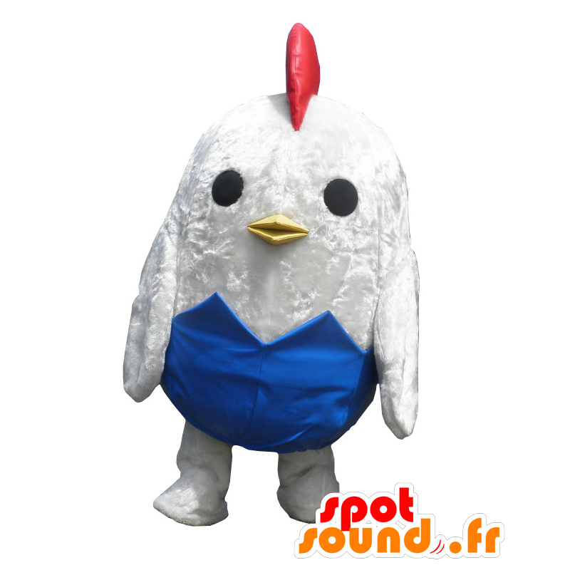 Mascot Nagitchi, witte kip in een blauwe shell - MASFR26989 - Yuru-Chara Japanse Mascottes