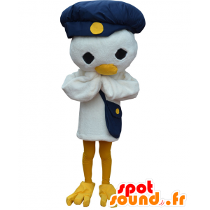Mascotte de Greeting-kun, d'oiseau blanc avec une casquette - MASFR26990 - Mascottes Yuru-Chara Japonaises
