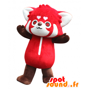Mascotte de Pikku, panda rouge et blanc, très mignon - MASFR26993 - Mascottes Yuru-Chara Japonaises