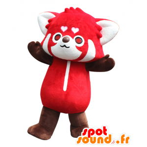 Pikku mascotte, rood en wit panda, heel schattig - MASFR26993 - Yuru-Chara Japanse Mascottes