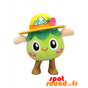 Mascotte de Minami-chan, bonhomme vert et rond avec un chapeau - MASFR26995 - Mascottes Yuru-Chara Japonaises