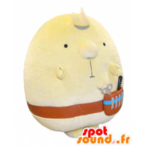 Mascotte de Nobizo kun, gros bonhomme jaune et rond coiffeur - MASFR27001 - Mascottes Yuru-Chara Japonaises