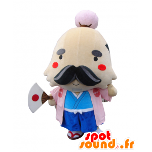 Mascot Haru, een besnorde man met een katoenen bloem - MASFR27005 - Yuru-Chara Japanse Mascottes
