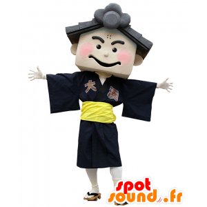 Teramachi Pis-maskot, japansk mann med tempel - Japanske Yuru-Chara maskoter - MASFR27007 - SpotSound.fr