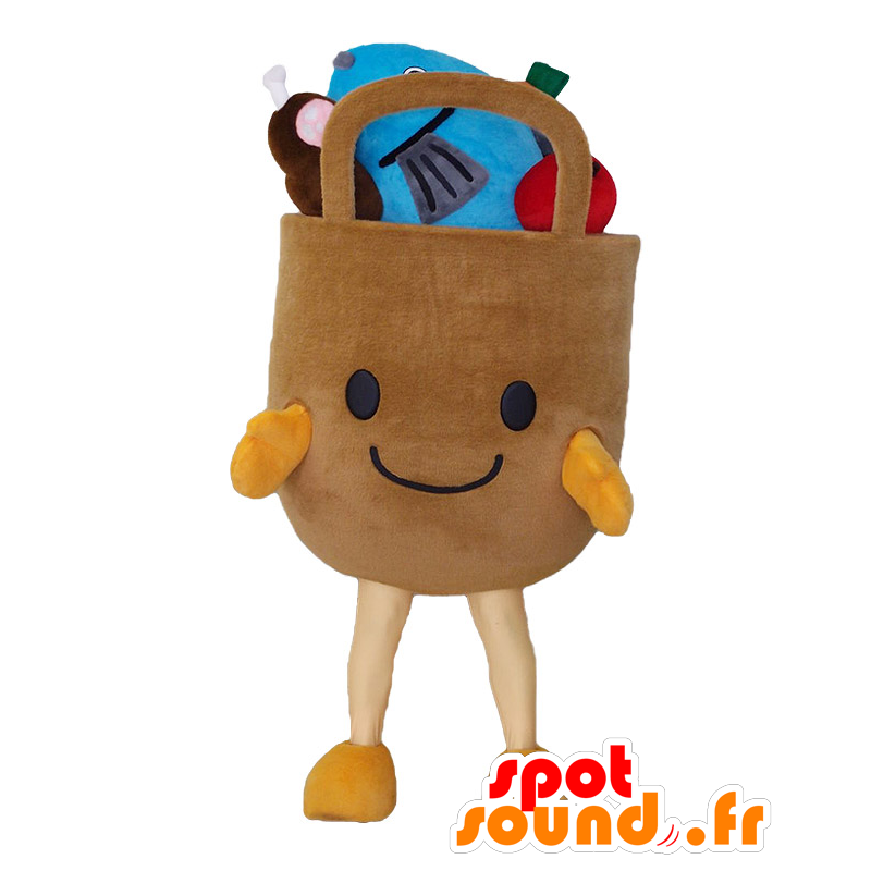 Sogo-chan maskot, brun shoppingpåse med mat - Spotsound maskot