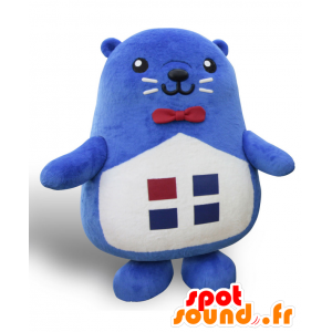 Mascotte de Seal-kun, nounours bleu et blanc, otarie géante - MASFR27011 - Mascottes Yuru-Chara Japonaises