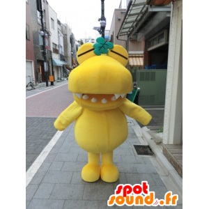 Kashiwani mascotte, giallo e divertente coccodrillo gigante - MASFR27013 - Yuru-Chara mascotte giapponese