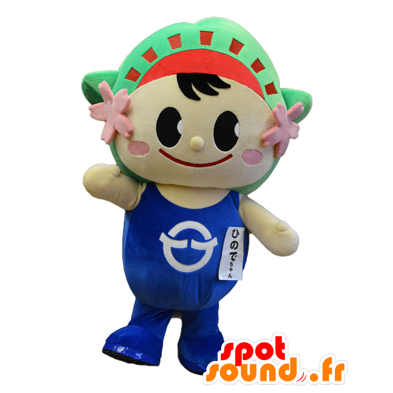 Mascot menino Hinode-chan com flores de cerejeira - MASFR27018 - Yuru-Chara Mascotes japoneses