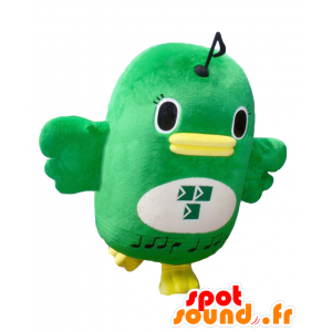 Narashido mascot, green bird, white and yellow - MASFR27021 - Yuru-Chara Japanese mascots