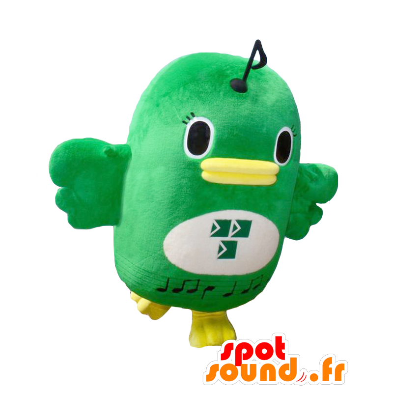 Narashido mascot, green bird, white and yellow - MASFR27021 - Yuru-Chara Japanese mascots