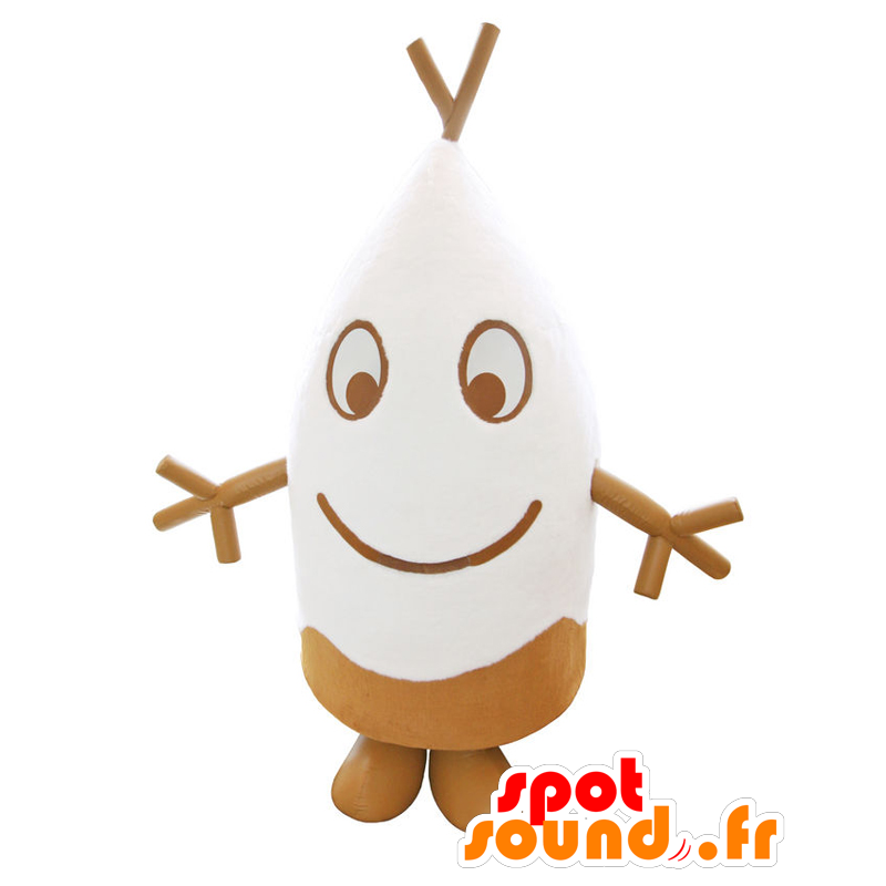 Gesso-kun mascotte, bianco e marrone uomo - MASFR27024 - Yuru-Chara mascotte giapponese