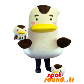Mascotte d'Abunaikamo, canard géant blanc et noir avec ses petits - MASFR27025 - Mascottes Yuru-Chara Japonaises