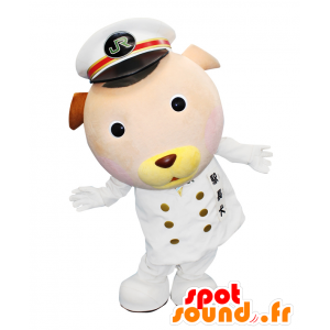 Mascot Guard hond, bruine hond in uniform van de kapitein - MASFR27026 - Yuru-Chara Japanse Mascottes