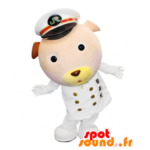 Mascot Guard hund, brun hund i uniform av kaptein - MASFR27026 - Yuru-Chara japanske Mascots