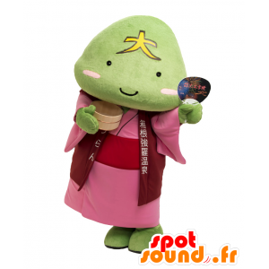Mascot Gora kuuma lähde, vihreä tulivuoren kivi, uraani - MASFR27027 - Mascottes Yuru-Chara Japonaises
