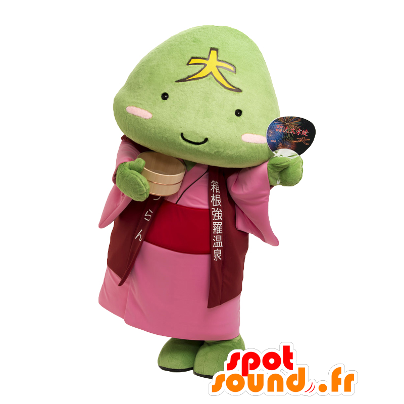 Mascotte de Gora hot spring, pierre volcanique verte, uranium - MASFR27027 - Mascottes Yuru-Chara Japonaises