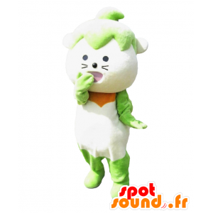Fulham-chan maskot, hvid og grøn kanin - Spotsound maskot