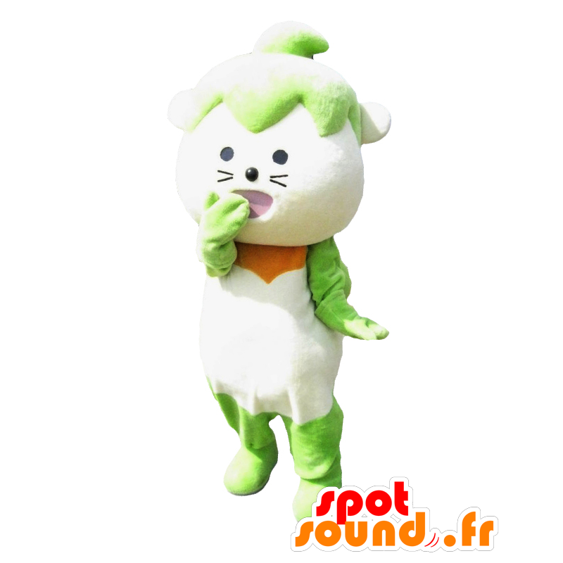 Fulham-chan maskot, hvit kanin og grønt - MASFR27029 - Yuru-Chara japanske Mascots