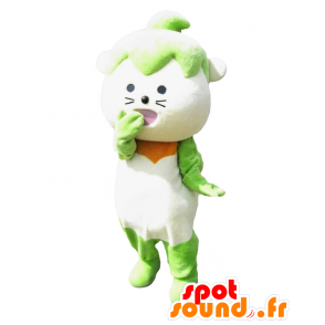 Φούλαμ-chan μασκότ, άσπρο κουνέλι και πράσινο - MASFR27029 - Yuru-Χαρά ιαπωνική Μασκότ
