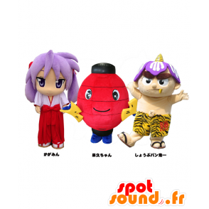 Mascotas Iris Pan, Raihisa chan y Kagami - 3 mascotas - MASFR27033 - Yuru-Chara mascotas japonesas