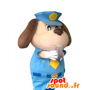 Whistle-kun Maskottchen, Polizeihund in einer blauen Uniform - MASFR27040 - Yuru-Chara japanischen Maskottchen