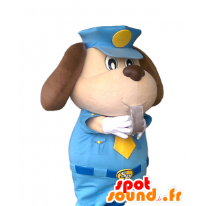 Whistle-kun μασκότ, σκυλί της αστυνομίας σε μια μπλε στολή - Ιαπωνικές μασκότ Yuru-Chara - MASFR27040 - SpotSound.fr