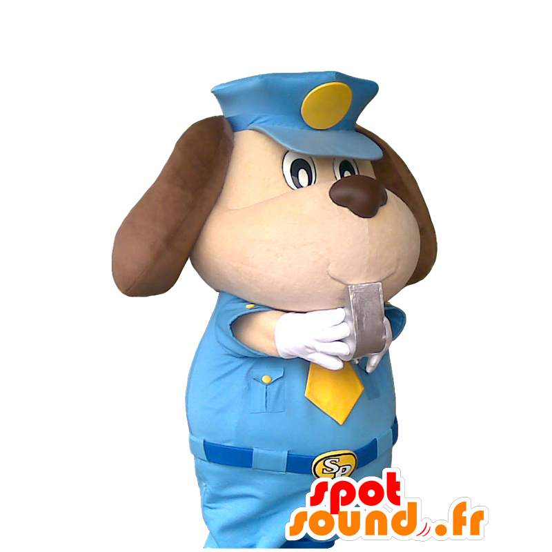 Whistle-kun μασκότ, σκυλί της αστυνομίας σε μια μπλε στολή - Ιαπωνικές μασκότ Yuru-Chara - MASFR27040 - SpotSound.fr