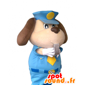 Whistle-kun maskot, polishund i blå uniform - Spotsound maskot