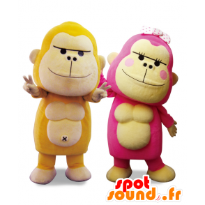 Maskottchen von Gori und Pop Gorie, 2 farbige gorilla - MASFR27042 - Yuru-Chara japanischen Maskottchen