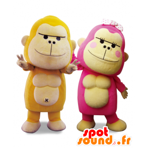 Mascotte di Gori e Pop Gorie, 2 gorilla colorato - MASFR27042 - Yuru-Chara mascotte giapponese