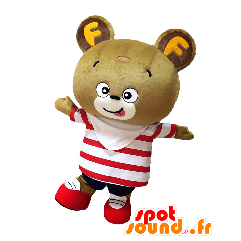 Mascot Harapekoku chan, brun bamse med en sjømann - MASFR27043 - Yuru-Chara japanske Mascots
