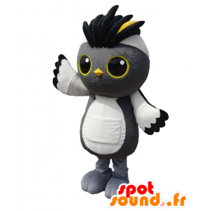Mascot Kanmurin, harmaa meri lintu, musta ja keltainen - MASFR27044 - Mascottes Yuru-Chara Japonaises