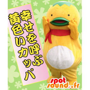 Maskot Dappa-kun, zelená žlutá a bílá kachna - MASFR27047 - Yuru-Chara japonské Maskoti