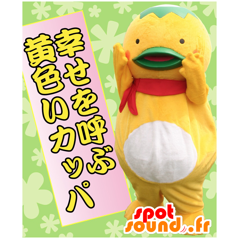 Maskotti Dappa-kun, keltainen ja valkoinen ankka - MASFR27047 - Mascottes Yuru-Chara Japonaises