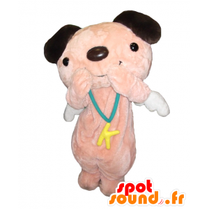 Kanae-chan mascotte, rosa e cane marrone con le ali - MASFR27050 - Yuru-Chara mascotte giapponese