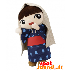 ゆるちゃんのマスコット、民族衣装を着た日本人女性-MASFR27053-日本のゆるキャラのマスコット